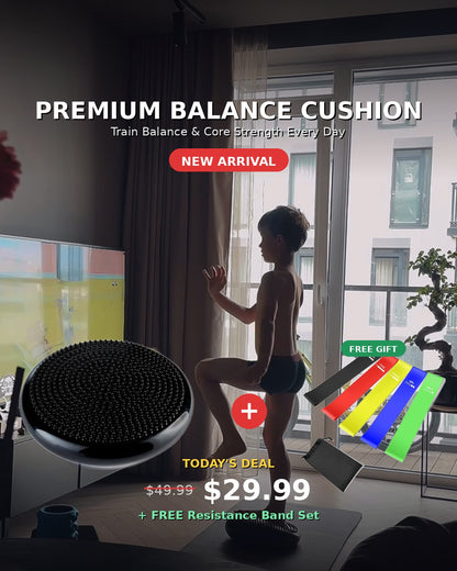 Premium Balance Cushion + FREE resistance band set
