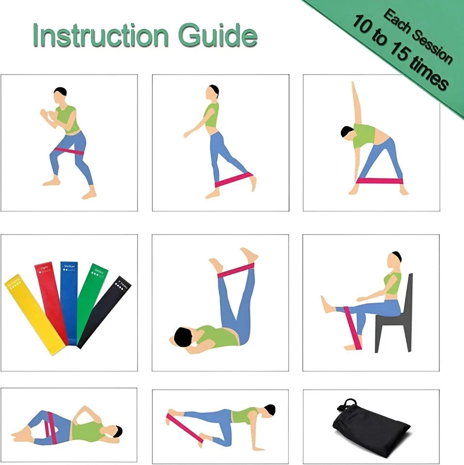 Resistance Bands Set - 5pcs with Carry Bag