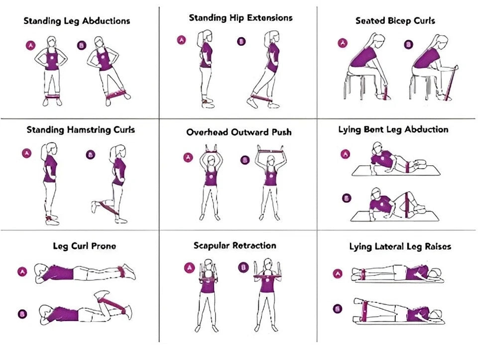 Resistance Bands Set - 5pcs with Carry Bag